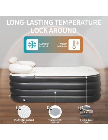 Bañera Inflable Crossing King Plegable para Adultos 151L