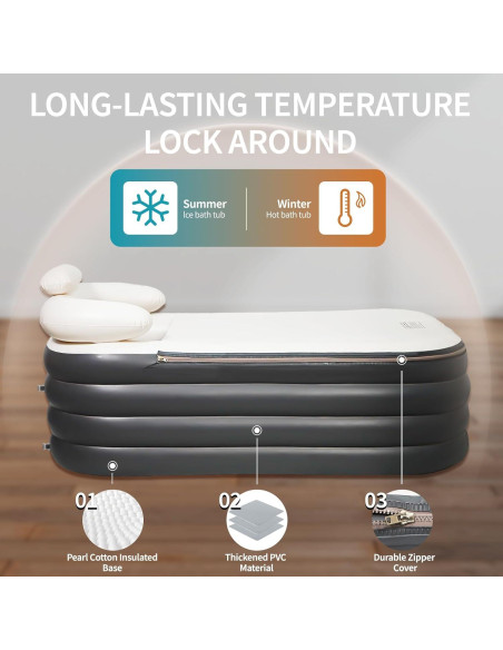 Bañera Inflable Crossing King Plegable para Adultos 151L