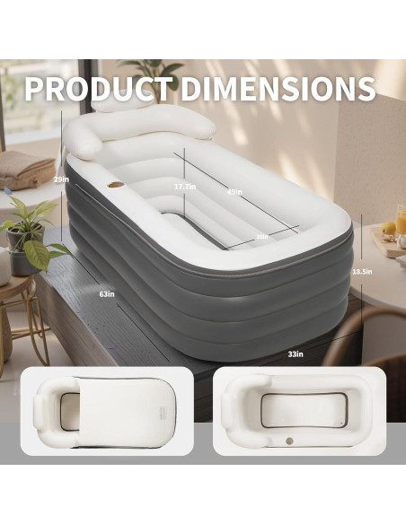 Bañera Inflable Crossing King Plegable para Adultos 151L