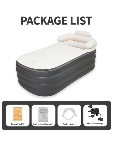 Bañera Inflable Crossing King Plegable para Adultos 151L