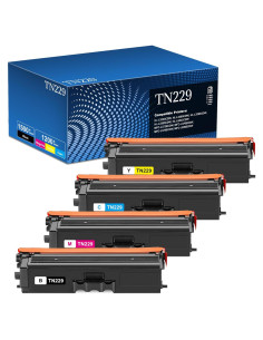 Cartuchos de Tóner TN229 Aililiya Paquete de 4 Alta Capacidad