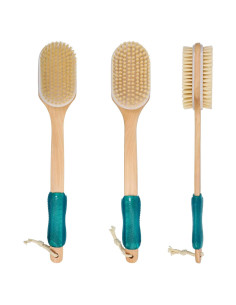 Cepillo de Espalda OWIIZI con Cerdas de Jabalí y Nylon, Mango Largo de Madera