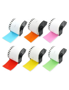 BETCKEY Etiquetas Continuas 62mm x 30.48m 6 Rollos para Brother