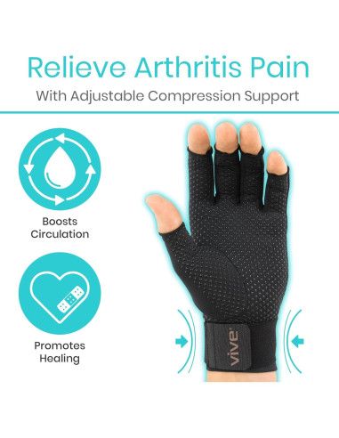 Guantes de Artritis Vive Copper - Compresión Mano Sin Dedos