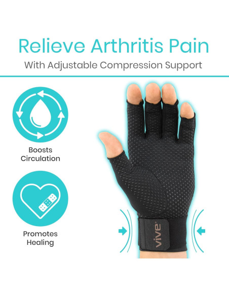 Guantes de Artritis Vive Copper - Compresión Mano Sin Dedos Guantes de Artritis Vive Copper - Compresión Mano Sin Dedos