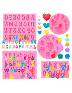 Moldes de Silicona para Letras y Números CLUEWR 5 Pcs