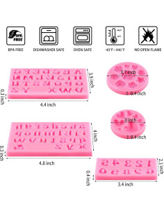 Moldes de Silicona para Letras y Números CLUEWR 5 Pcs 2