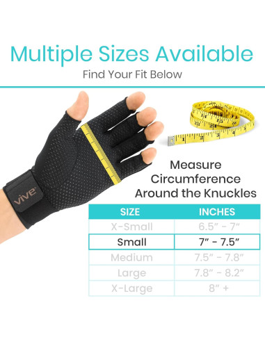 Guantes de Artritis Vive Copper - Compresión Mano Sin Dedos