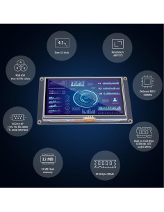 Pantalla Táctil Nextion 4.3" NX4827K043 LCD-TFT 480x272 2