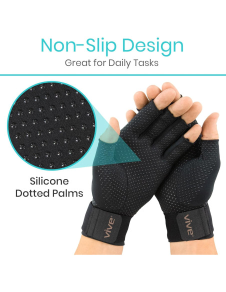 Guantes de Artritis Vive Copper - Compresión Mano Sin Dedos Guantes de Artritis Vive Copper - Compresión Mano Sin Dedos