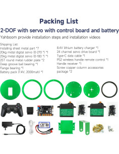Kit Pan-Tilt Servo 2DOF Yahboom para Robot DIY - Metal 20KG 2