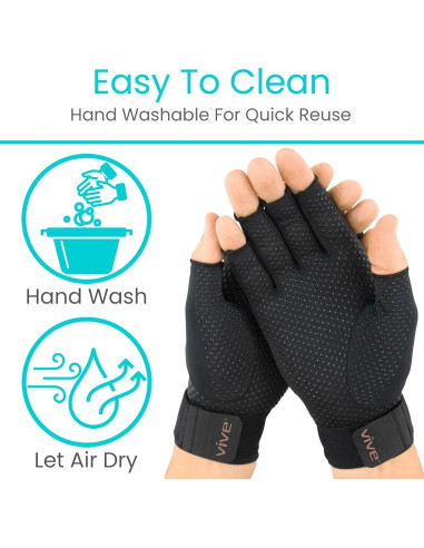 Guantes de Artritis Vive Copper - Compresión Mano Sin Dedos