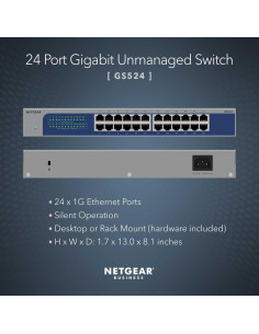 Switch Ethernet No Gestionado NETGEAR GS524 24 Puertos Gigabit 2