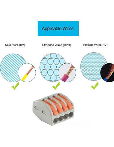 Conectores Eléctricos de Palanca XHF 115 PCS 28-12 AWG