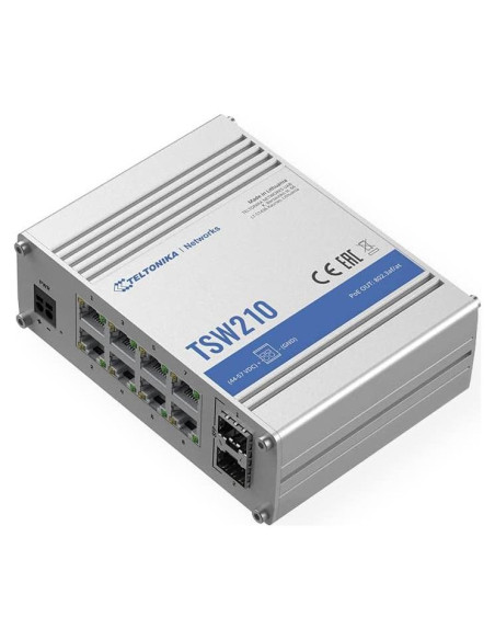 Interruptor Industrial Teltonika TSW210, 8 Puertos Ethernet, 2 SFP