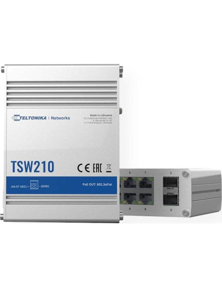 Interruptor Industrial Teltonika TSW210, 8 Puertos Ethernet, 2 SFP