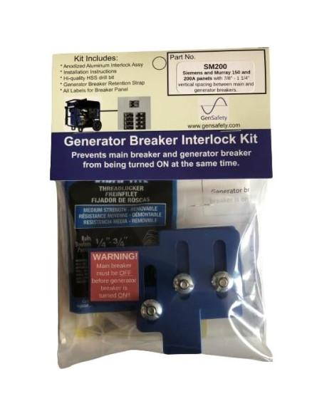 Kit de Interbloqueo GenSafety SM200 para Paneles Siemens y Murray 150A/200A