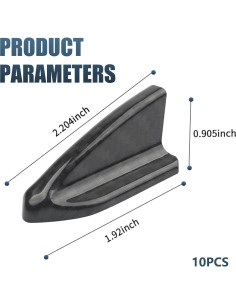 10 PCS Antena Aleta de Tiburón Awlbed Fibra Carbono Negra 2