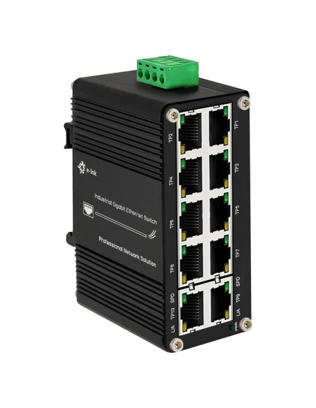 Mini Switch Industrial Steloproad 10 Puertos RJ45 10/100/1000Mbps