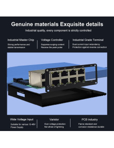 Mini Switch Industrial Steloproad 10 Puertos RJ45 10/100/1000Mbps 2