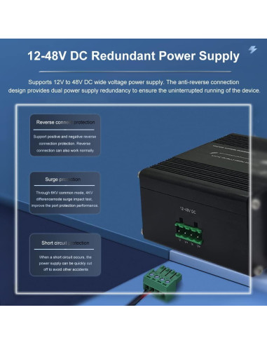 Mini Switch Industrial Steloproad 10 Puertos RJ45 10/100/1000Mbps