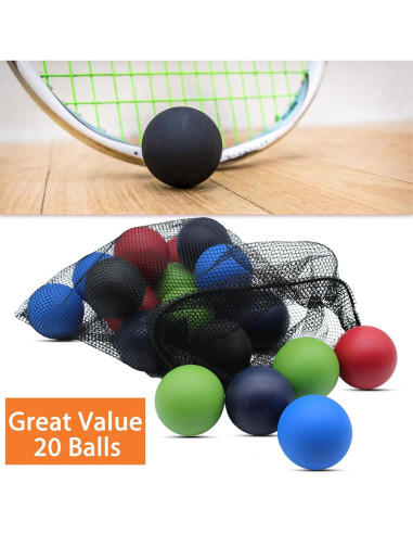 Paquete de 20 Pelotas de Racquetball Magicorange Multicolor