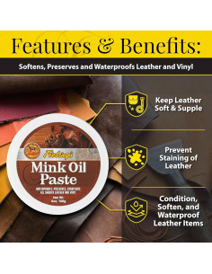 Aceite de visón Fiebing 170 g - Limpiador y acondicionador cuero 2