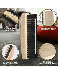 Cepillo de Lint de Madera Clara KONEX - Removedor de Pelos 15.24cm 2