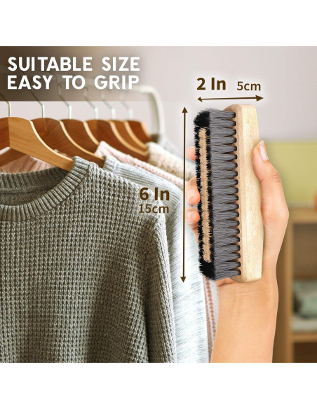 Cepillo de Lint de Madera Clara KONEX - Removedor de Pelos 15.24cm