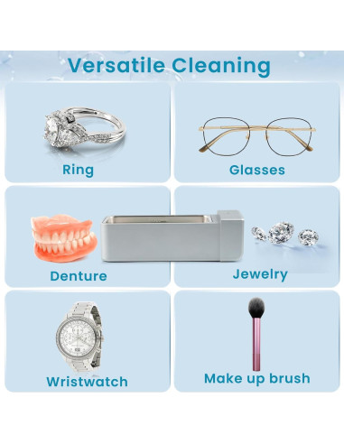 Limpiador Ultrasónico de Joyas Swx 600ml Portátil Gris