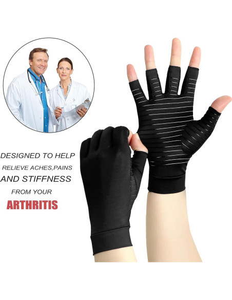 Guantes de compresión de cobre ITHW para artritis - Grande
