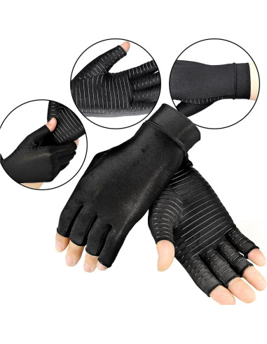 Guantes de compresión de cobre ITHW para artritis - Grande