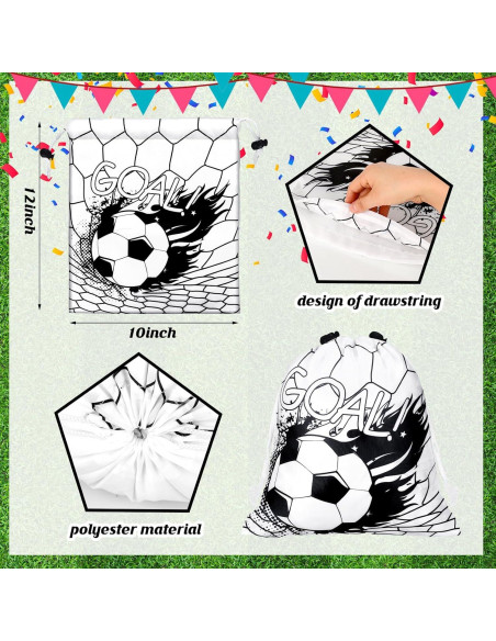 Bolsas de Cuerda para Fútbol Xuhal - 24 Pcs - Negros y Blancos