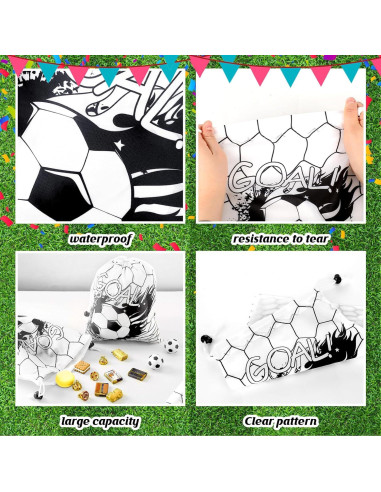 Bolsas de Cuerda para Fútbol Xuhal - 24 Pcs - Negros y Blancos