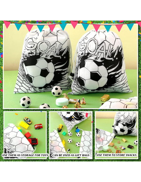 Bolsas de Cuerda para Fútbol Xuhal - 24 Pcs - Negros y Blancos