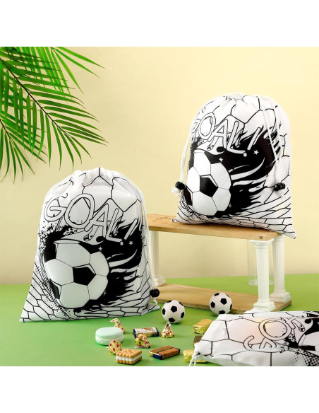 Bolsas de Cuerda para Fútbol Xuhal - 24 Pcs - Negros y Blancos