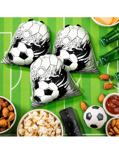 Bolsas de Cuerda para Fútbol Xuhal - 24 Pcs - Negros y Blancos