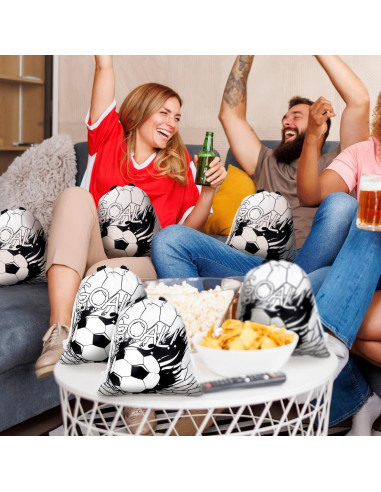 Bolsas de Cuerda para Fútbol Xuhal - 24 Pcs - Negros y Blancos