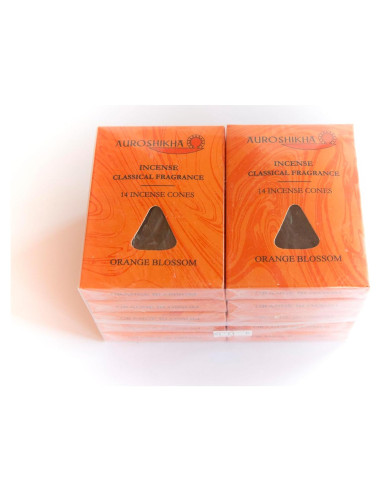 Conos de Incienso Auroshikha - Flor de Naranja 140 Unidades