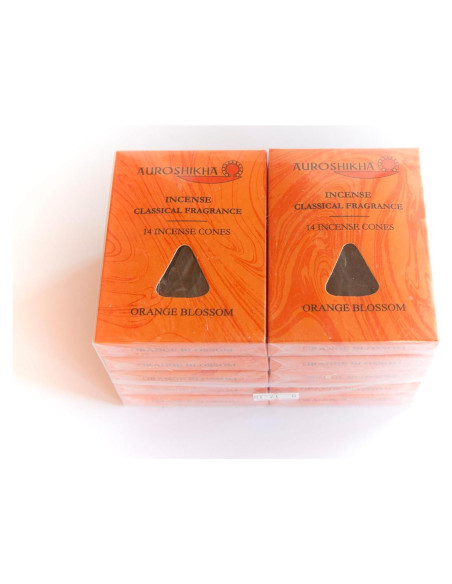 Conos de Incienso Auroshikha - Flor de Naranja 140 Unidades