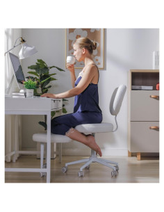 Silla Ergonómica Giratoria 360 LEADER CATTLE Marfil