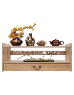 Mesa de Altar de Bambú CCXYYFDJ 69x25cm con Cajón