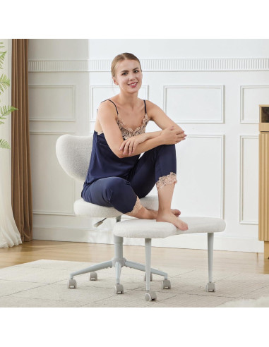 Silla Ergonómica Giratoria 360 LEADER CATTLE Marfil