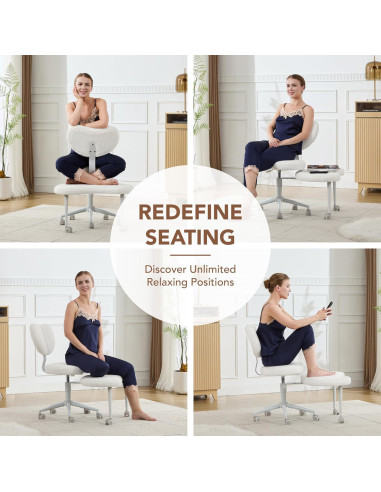 Silla Ergonómica Giratoria 360 LEADER CATTLE Marfil