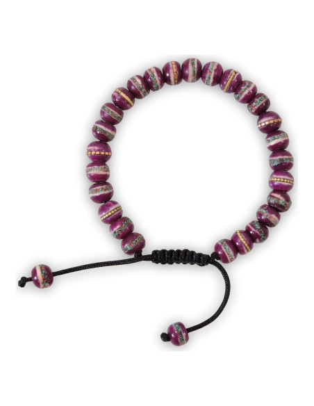 Pulsera Mala Tibetana de Oración con Perlas Curativas - Púrpura