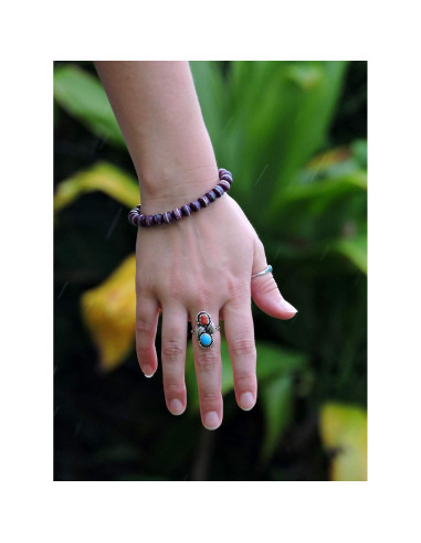 Pulsera Mala Tibetana de Oración con Perlas Curativas - Púrpura