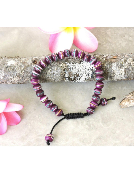 Pulsera Mala Tibetana de Oración con Perlas Curativas - Púrpura