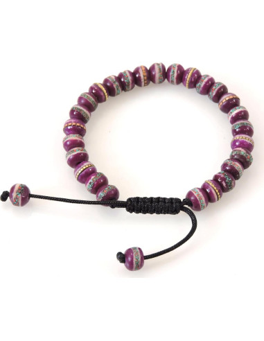 Pulsera Mala Tibetana de Oración con Perlas Curativas - Púrpura