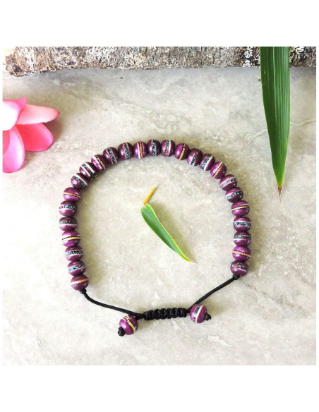 Pulsera Mala Tibetana de Oración con Perlas Curativas - Púrpura