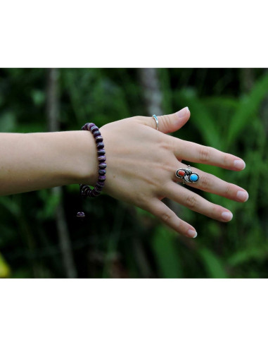 Pulsera Mala Tibetana de Oración con Perlas Curativas - Púrpura